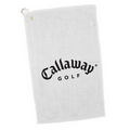 White Velour Dobby Hem Golf/ Hand Towel - 1 Color (16"x25")